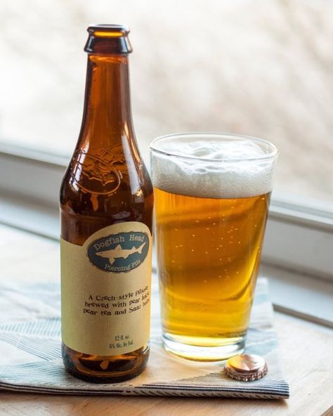 Beer Review: Piercing Pils from Dogfish Head Brewery Beer Sessions | The Kitchn Dogfish Head, Beer Collection, Unusual Names, American Beer, Pear Juice, Home Brewing Beer, Simple Dinner, Snow Days, Local Beer