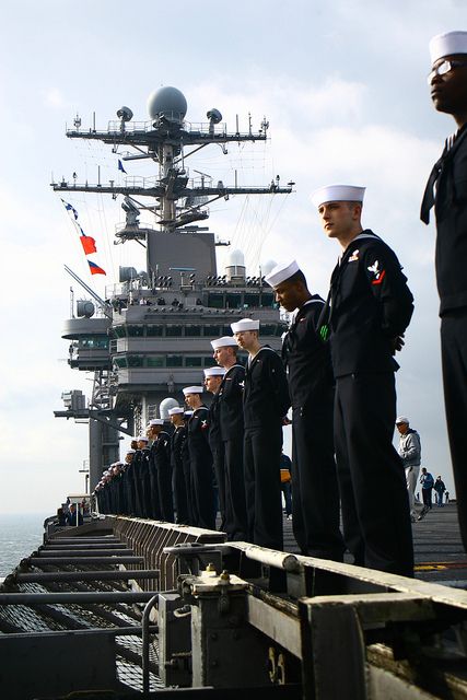 Can't wait to see this :) Whenever they pull into home port, they line up on the carrier! - Help Us Salute Our Veterans by supporting their businesses at www.VeteransDirectory.com, Post Jobs and Hire Veterans VIA www.HireAVeteran.com Repin and Link URLs Go Navy, Navy Life, Navy Wife, Navy Mom, Navy Sailor, Military Love, Navy Military, United States Military, Us Soldiers