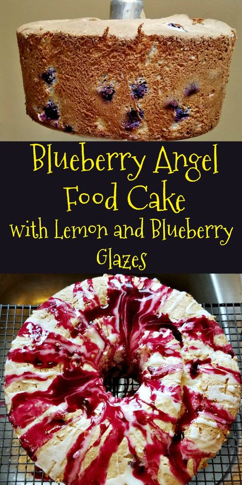 Blueberry Angel Food Cake, Dessert For Party, Lemon And Blueberry, Angel Food Cake Pan, Hazelnut Cake, New Birthday, Recipe Dessert, Angel Food Cake, Food Cake