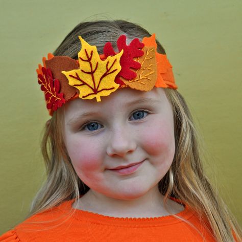 Easy DIY fall leaves headband! Thanksgiving Headband Craft, Leaves Activities, Headband Template, Thanksgiving Headbands, Witch Craft Works, Fall Headband, Fun Thanksgiving Crafts, Diy Headbands, Leaf Headband