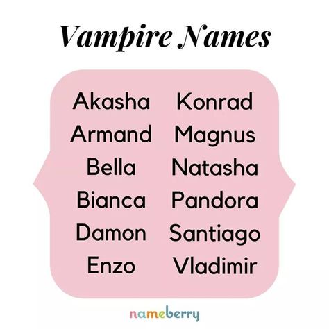 Creepy names for vampire characters. Creepy Names Ideas, Vampire Names List, Vampire Names Guys, Vampire Last Names, Vampire Names Female, Male Vampire Names, Creepy Names, Vampire Girl Names, Vampire Names