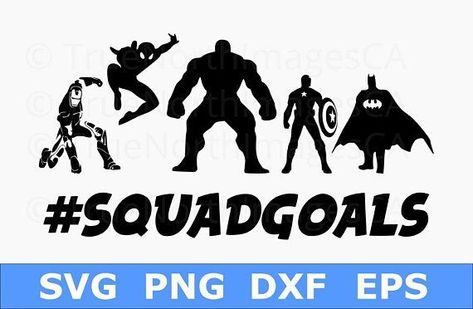 Squad Captain America Svg, Superhero Vector, Disney Squad Goals, Svg Superhero, Batman Svg, Superhero Clipart, Diy Vinyl Projects, Superhero Svg, Spiderman Svg