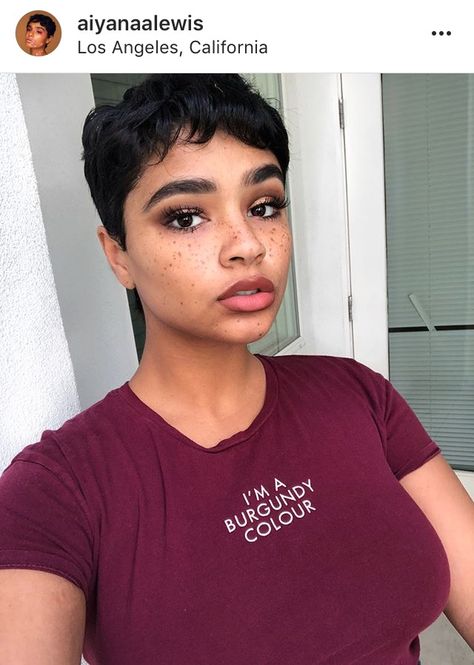 Aiyana Lewis curly short black pixie hair Aiyanna Lewis, Aiyana Lewis, Estilo Kylie Jenner, Cut Life, Curly Pixie, Short Curly Haircuts, Penteado Cabelo Curto, Short Natural Hair Styles, Curly Hair Cuts