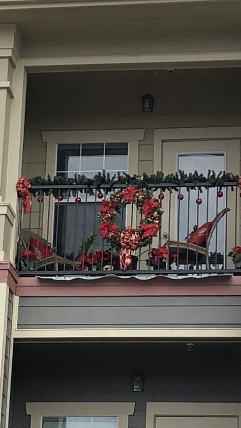 Decorating Apartment Balcony For Christmas, Christmas Apartment Balcony Decor, Apartment Deck Christmas Decorations, Christmas Apartment Decorations Balcony, Christmas Decor Ideas For Balcony, Apartment Christmas Decor Balcony, Christmas Decorations For Balcony, Apartment Balcony Christmas Decor, Balcony Christmas Decor Apartment