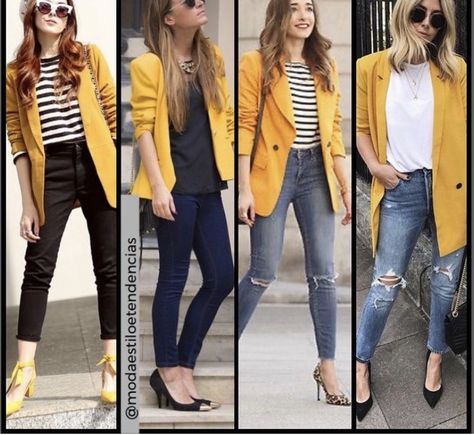 Mustard Blazer Outfits For Women, Outfit Con Blazer Amarillo, Yellow Blazer Outfit Classy, Yellow Blazer Outfits For Women, Mustard Yellow Blazer Outfit, Blazer Amarillo Outfit, Mustard Blazer Outfit, Yellow Blazer Outfit, Mustard Blazer