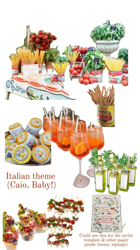 Summer Bachelorette Party Themes, Italy Party Theme, Italian Baby Showers, Italian Bridal Showers, Summer Bachelorette Party, Italy Party, Italian Themed Parties, Italian Party, Italian Theme