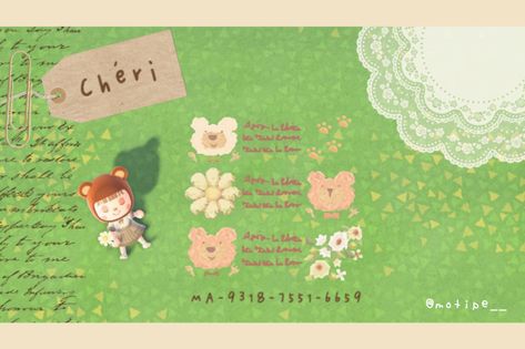 Acnh Custom Design Codes, Acnh Custom Design, Pastel Kidcore, Bear Island, Acnh Cottagecore, Animal Crossing Fan Art, Path Design, Bear Theme, New Animal Crossing