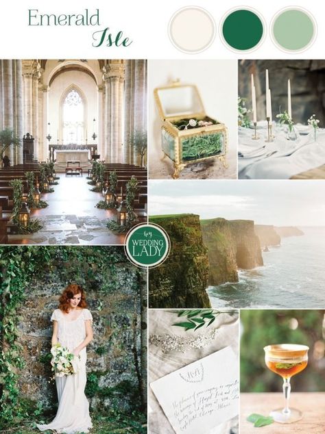 Irish Wedding Ideas, St Patricks Wedding, Eloping Wedding, Irish Wedding Inspiration, Irish Themed Weddings, Irish Wedding Traditions, Church Pews, Rings Emerald, March Wedding