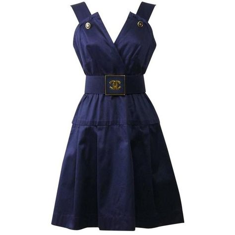 Preowned 1990s Chanel Blue Navy Cotton Dress (822,040 KRW) ❤ liked on Polyvore featuring dresses, blue, navy dresses, navy blue sleeveless dress, navy blue vintage dress, navy sleeveless dress and sleeveless dress 1990s Chanel, Blue Vintage Dress, Expensive Outfits, Chanel Dresses, Vintage Dress Blue, Sleeveless Cotton Dress, Chanel Blue, Shimmery Dress, Blue Cotton Dress