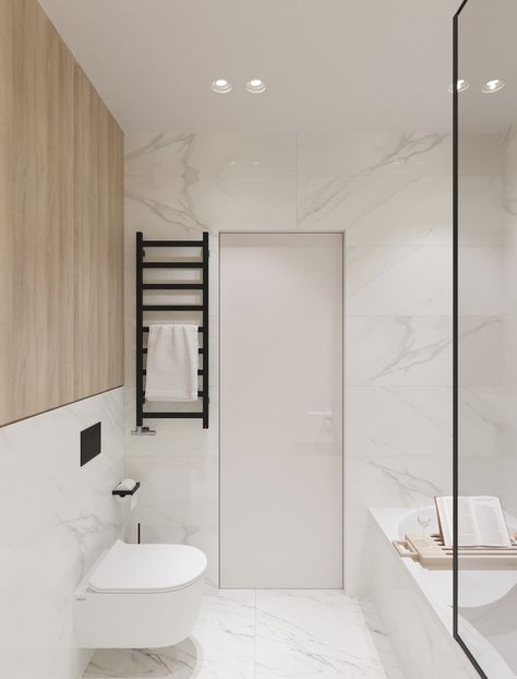 Bathroom Design White And Wood, White Marble Wood Bathroom, Bathroom Ideas Marble Tile, White Marble And Wood Bathroom, White And Wood Bathroom Ideas, Bathroom White And Wood, Marble Wood Bathroom, Wood And Marble Bathroom, Wood Marble Bathroom