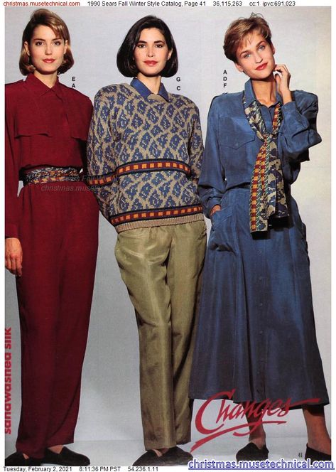 1990 Fashion Women, 1990 Catalog, 90s Winter Fashion, 1990 Fashion, Historic Women, Heathers Musical, 90s Stuff, Fall Winter Style, 90s Christmas