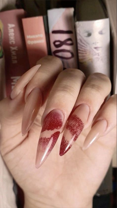 Kiss Nails, Edgy Nails, Grunge Nails, Nagel Inspo, Fire Nails, Funky Nails, Minimalist Nails, Chic Nails, Cute Acrylic Nails