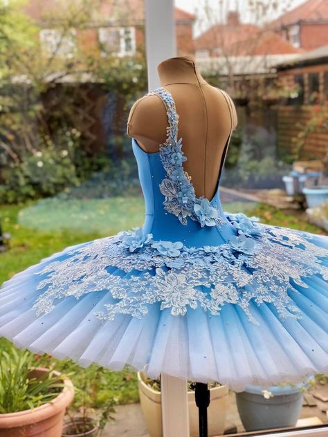 Cornflower blue tutu Blue Ballet Outfit, Cinderella Ballet Costume, Blue Ballet Dress, Flower Costumes, Ballet Pancake Tutu, Bluebird Variation Tutu, Romantic Tutu Ballet Costumes, Tutu Pattern, Cinderella Tutu