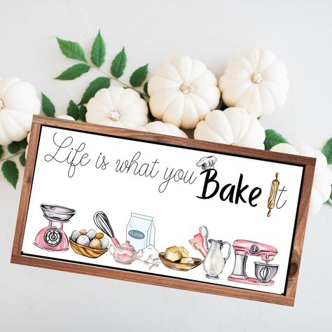 24x12 Framed Wooden Sign. This Colorful Sign is the Perfect Decor for the Kitchen or Even a Bake Shop! It Would Make the Perfect Gift for Somone that Loves to Bake Well Butter My Biscuit Sign, Farmhouse Kitchen Signs, Wood Frame Sign, Bake Shop, Kitchen Signs, Kitchen Decor Items, Kitchen Wall, Door Signs, Farmhouse Kitchen