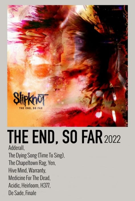 Slipknot Songs, Slipknot Albums, Album Polaroid Poster, Polaroid Poster, Alternative Metal, Great Albums, Music Posters, Song Time