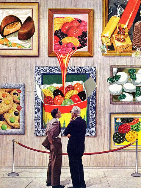 Food Collage, Art Du Collage, Surreal Collage, Candy Art, Plakat Design, Vintage Collage, Collage Artists, Arte Pop, A Question