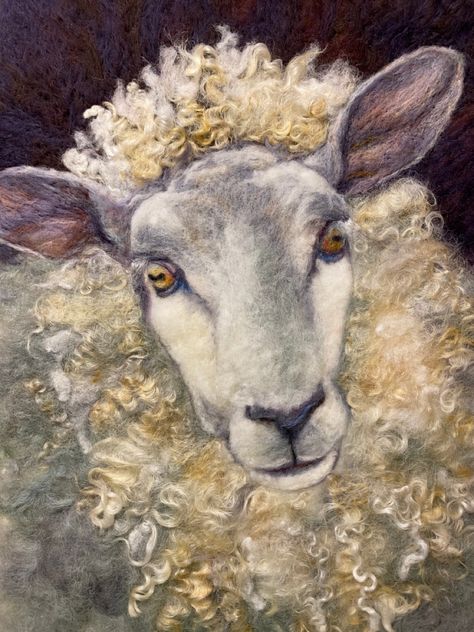 Felted Sheep Picture, Felted Pictures, Beauty Papers, Felting Animals, Felted Sheep, Felt Pictures, Felt Craft, Animal Quilts, Needle Felting Projects