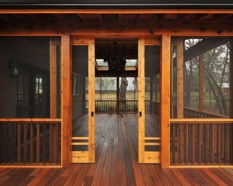 It's all pretty wonderful, isn't it? via Screened Porch Doors, Porch Kits, Diy Screen Door, Outdoors Ideas, Screened Porches, Sliding Screen Doors, Building A Porch, Modern Screens, Porch Doors