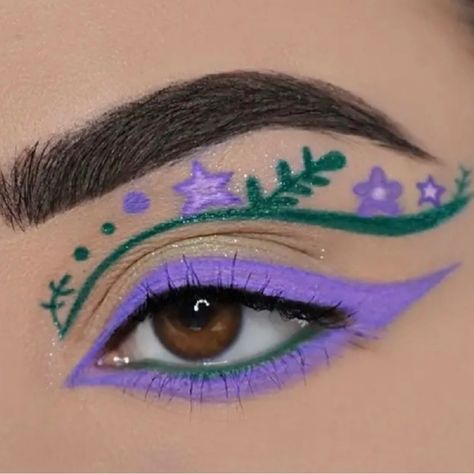 Questions? Leave A Comment Below! Encanto Makeup, Artistic Eyeshadow, Isabela Madrigal, Funky Makeup, Disney Encanto, Cute Eye Makeup, Graphic Makeup, Graphic Eyeliner, Halloween Tattoo