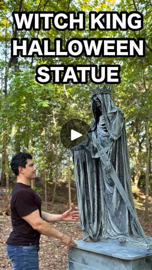 19K views · 740 reactions | Let’s make a Witch King Statue for Halloween! Inspired by the Lord of the Rings! #spookyseason #Halloween #halloweendecor #halloween2024 #LOTR #HalloweenDIY | Isaac Alexander DIY | Taylor Swift · Who’s Afraid of Little Old Me? Isaac Alexander, Witch King, Halloween Outdoor, All Souls, The Lord Of The Rings, Outdoor Decorations, A Witch, Outdoor Halloween, Halloween Outdoor Decorations