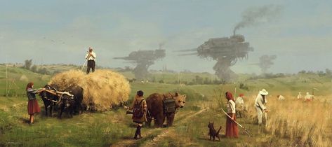 Bizarre Paintings Of Jakub Rozalski - Democratic Underground Iron Harvest, Jakub Rozalski, Sztuka Science Fiction, Science Fiction Kunst, Steampunk Kunst, Art Steampunk, Arte Steampunk, Diesel Punk, Science Fiction Art