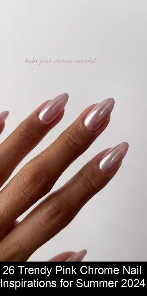 Shine bright this summer with our collection of Pink Chrome Nails for 2024! Pink Chrome Nail, Summer Nail Design Ideas, Gold Chrome Nails, Nail Paint Shades, Cotton Candy Nails, Pink Chrome Nails, Baby Pink Nails, Chrome Nail Art, Chrome Nails Designs