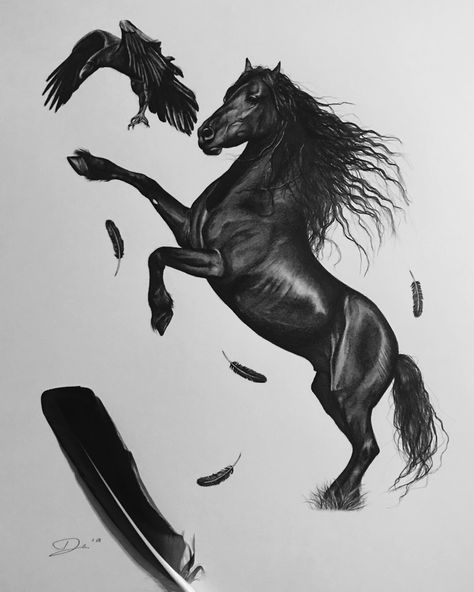 Wild Stallion Tattoo, Black Horse Tattoo Design, Friesian Horse Tattoo, Black Stallion Tattoo, Riding Horse Tattoo, Black Horse Drawing, Black Horse Tattoo, Stallion Tattoo, Horse Pencil Drawing