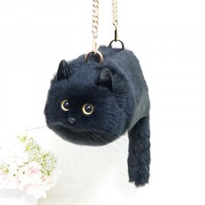 Black Cat Bag, Cat Purse, Best Crossbody Bags, Animal Bag, Cat Bag, Lv Bags, Cat Plush, Fluffy Cat, Bag Cute