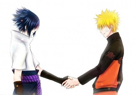 There in the middle of a super awesome secrete hand shake. Or at least I would like to imagine they are. Togainu No Chi, Hand Shake, Naruto Amv, Male Gender, Anime Hands, You Are My Friend, For The Last Time, Out Of The Dark, Naruto Sasuke