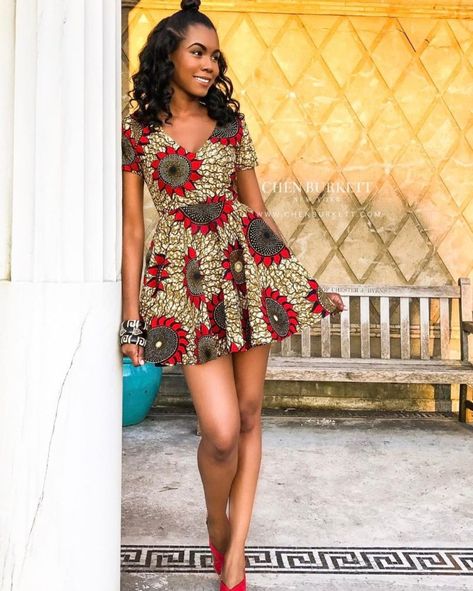 120 Ankara Short Gown Styles Designs 2020 | ThriveNaija Short Ankara Dress, Ankara Dress Designs, Moda Afro, Ankara Short, Ankara Short Gown Styles, Ankara Dress Styles, Short African Dresses, African Dresses Modern, Ankara Gown Styles