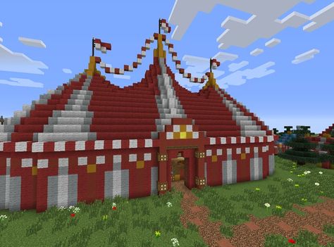 Carnival - Imgur Minecraft Carnival Game, Minecraft Fairground, Carnival Minecraft Ideas, Circus Minecraft Build, Circus Tent Minecraft, Carnival Minecraft, Minecraft Carousel, Minecraft Circus Tent, Circus Minecraft