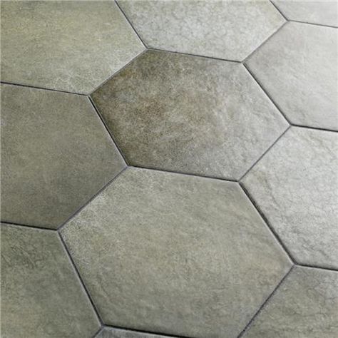 Heritage Hex Jungle 7"x8" Porcelain Floor/Wall Tile Green Hexagon Tile Bathroom Floor, Green Hexagon Tile Bathroom, Green Hexagon Tile, Hexagon Tile Bathroom Floor, Hexagon Tile Bathroom, Black Floor Tiles, Fireplace Facade, Hexagon Tile, Porcelain Floor