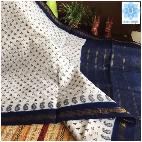 A simply pretty printed easy breezy Madurai Sungudi saree . Sungudi Sarees, Madurai, Easy Breezy, Painting Patterns, Block Print, Pattern Design, Saree, Embroidery, Pattern