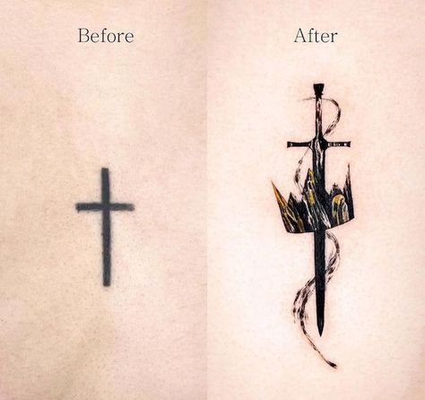 39 Brilliant Cover-up Tattoos with Before and After Small Tattoos Angel, Small Tattoos For Moms, Meaning Small Tattoos, Arm Cover Up Tattoos, Cover Up Tattoo Ideas, Cover Up Tattoos For Men, Up Tattoo Ideas, Tattoos Angel, Tattoo Ideas Back Spine