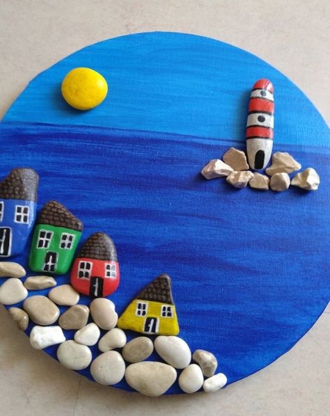 Art Love Couple, Easy Acrylic Painting Ideas, Beach Themed Crafts, Stone Pictures Pebble Art, Acrylic Painting Ideas, Easy Acrylic Painting, Diy Rock Art, Stone Art Painting, Painted Rocks Kids