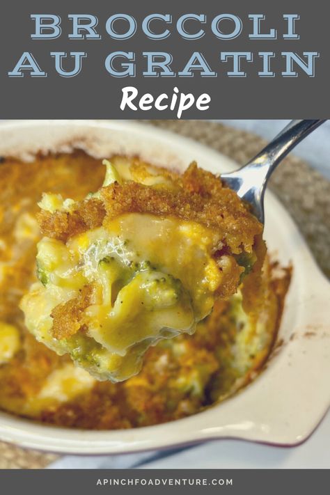 Broccoli Rice Au Gratin Recipe, Ruth Chris Broccoli Au Gratin Recipe, Broccoli Au Gratin Recipe, Broccoli Au Gratin, Gratin Recipes, Broccoli Gratin, Cheesy Broccoli Casserole, Broccoli Side Dish, Quick Baking