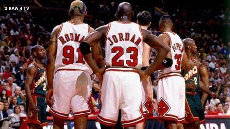 Having the biggest dynasty of the decade, the Chicago Bulls went on to claim six championships throughout the course of the 90s. With a dream team of Michael Jordan, Scottie Pippen and coach Phil Jackson, the dream team was unstoppable. In an article published by the Washington Post, Michael Wilbon called the 1998 Bulls "the most dominant team in sports in the past 30 years, and perhaps the most brilliant athletic career in the second half of the 20th century. A documentary is now being made. Michael Jordan Birthday, Chigago Bulls, Michael Jordan Scottie Pippen, Nba Photos, Lakers Team, Michael Jordan Pictures, Phil Jackson, Gary Payton, Girls Football Boots