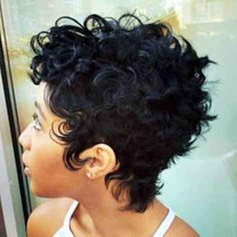 Short Hair Styles African American, Finger Wave Hair, Black Curls, American Hairstyles, Mohawk Hairstyles, Curly Pixie, Sassy Hair, Short Black Hairstyles, African American Hairstyles