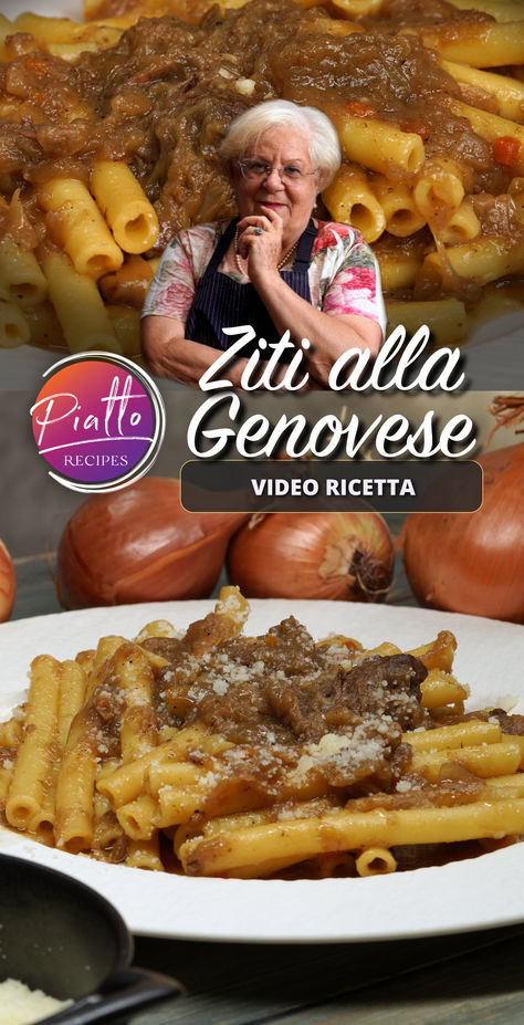 🇮🇹 Ziti alla Genovese! La video ricetta: https://youtu.be/WVi9NnPuO5M
Piatto tradizionale della cucina napoletana. Piatto della domenica. Una ricetta povera con una ricchezza di sapore senza pari. La genovese è un ragù bianco a base di cipolle, dove la carne è relegata a ruolo di supporto. L'origine del suo nome è avvolta dal mistero. Guarda il video per scoprire alcune teorie sul perché del suo nome. #pasta #ricetta #recipe #cucina #cucinaitaliana #primi #dinner #lunch #food Genovese Sauce Recipe, Sunday Sauce Recipe, Ragu Sauce Recipes, Hearty Pasta Recipes, Ragu Pasta Sauce, Pasta Recipes Video, Stew Beef, Ziti Pasta, Sunday Sauce