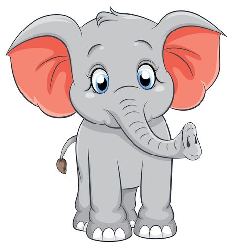 Elephant Cartoon, Elephant Clipart, Elephant Images, Cartoon Elephant, Grey Elephant, Cartoon Drawing, Jungle Theme, Cartoon Style