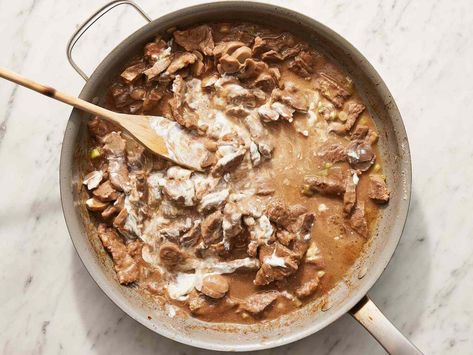 Chicken Stroganoff Recipe, Beef Cubes, Pork Spices, Creamed Beef, Beef Stroganoff Recipe, Spiced Vegetables, Chicken Stroganoff, Stroganoff Recipe, Marinated Beef