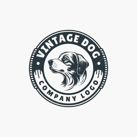 Premium Vector | Retro vintage dog badge template vector illustration Vintage Dog Illustration, Pet Food Packaging, Dog Logo Design, Badge Template, Logos Ideas, Black And White Dog, Dog Logo, Badge Logo, Dog Illustration