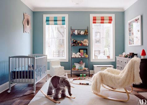 Tour Laure Heriard Dubreuil and Aaron Young's New York City Townhouse Photos | Architectural Digest New York Nursery, Jewel Tone Paint Colors, Dream Townhouse, Stylish Kids Bedroom, City Townhouse, Max Lamb, Stylish Children, New York Townhouse, Sweet Nursery