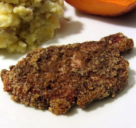 Pecan Crusted Pork Chops, Breaded Pork Chops Baked, Crusted Pork Chops, Pork Sausage Recipes, Pecan Crust, Breaded Pork Chops, Fried Pork Chops, Almond Crusted, Pork Cutlets