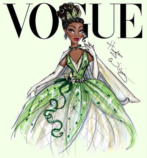 Disney Divas for Vogue by Hayden Williams: Tiana Disney Vogue, Disney Divas, Princesa Tiana, Hayden Williams, Princess Tiana, Princess And The Frog, Princesa Disney, Vogue Covers, Disney Fashion