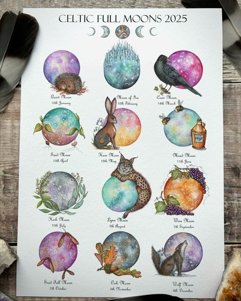 Happy Wednesday folks! The 2025 Celtic moon calendars have arrived at last! There are 3 variations-2 different fonts for the 2025 versions, and a dateless one for those who prefer their wall art to stay put! I’ve also updated my previous design for 2025! I sound excited because, honestly I am! 🤣 I love tinkering around at the end, making it all work and praying that it will! They’re all now live on the website (although I’ve had some fun tech issues getting them there 🤪) with an upda... Moon Chart, Celtic Moon, Moon Calendar, Dream Symbols, Lunar Calendar, Wolf Moon, Pink Moon, Just Us, Sea Art