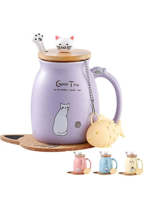 High Quality:Made of High Quality Ceramic, Looking for coffee mug? This cute cat mug is well made at 1200℃-1400℃. 🐾Cute Cat:Exquisite design, suitable for hot and cold drinks. Dishwasher Safe and Microwave Safe. 🐾At Home or At Work:Cute cat glass tea mug plays important roles in your life, a lovely coffee mug.To be your good partner at your office, home. Milk Cat, Chirstmas Gift, Cat Coffee Mug, Purple Cat, Cup Tea, Coffee Gifts, Cat Coffee, Ceramic Coffee Cups, Cat Mug