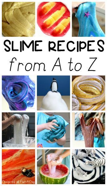 The Ultimate Collection of Slime Recipes from A to Z - 30+ slime activities with one (or more!) idea for each letter of the alphabet. Different Types Of Slime, Ultimate Slime, Types Of Slime, Slime Recipes, Slime Diy, Diy Slime Recipe, Slime For Kids, Homemade Slime, How To Make Slime