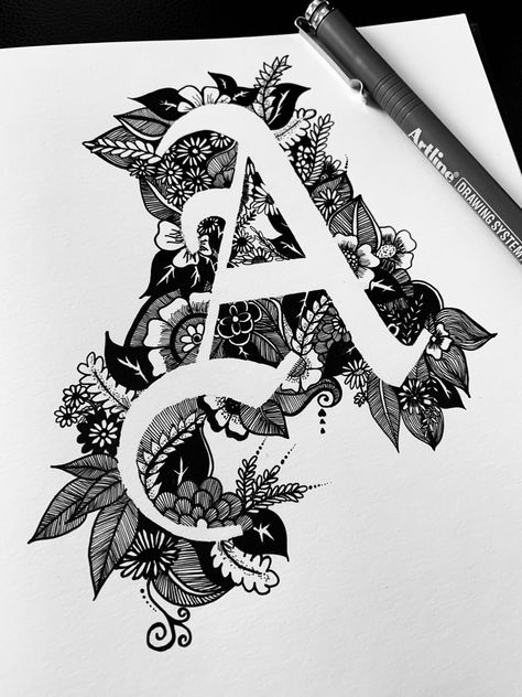 Letter A A Letter Mandala Art, Letter A Drawing, Letter A Art, Shading Ideas, Saas Website, Zantangle Art, Mandala Sketch, Doodle Art Letters, Typography Drawing