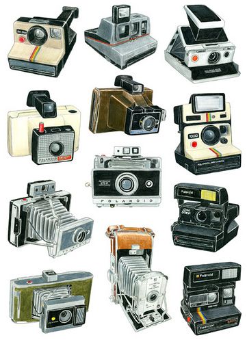 Polaroid tota la vida :3 ♥ las amoooooo Polaroids Drawing, Fotocamere Vintage, Futurisme Retro, Camera Drawing, Instax Camera, Antique Cameras, Camera Art, Old Cameras, Classic Camera